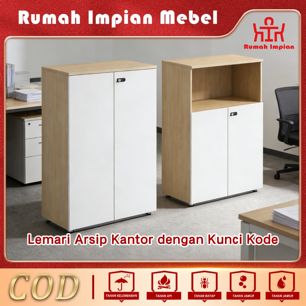 Rumah Impian Mebel： {AMAN & RINGAN{Lemari Arsip Kantor Papan Serat Padat + Kunci Kode Digital   Untu