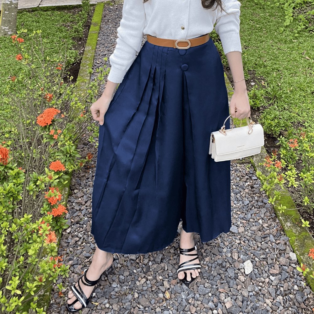 Celana Rok Husna Kulot Bahan Moscrepe Premium - Variasi Kancing 2