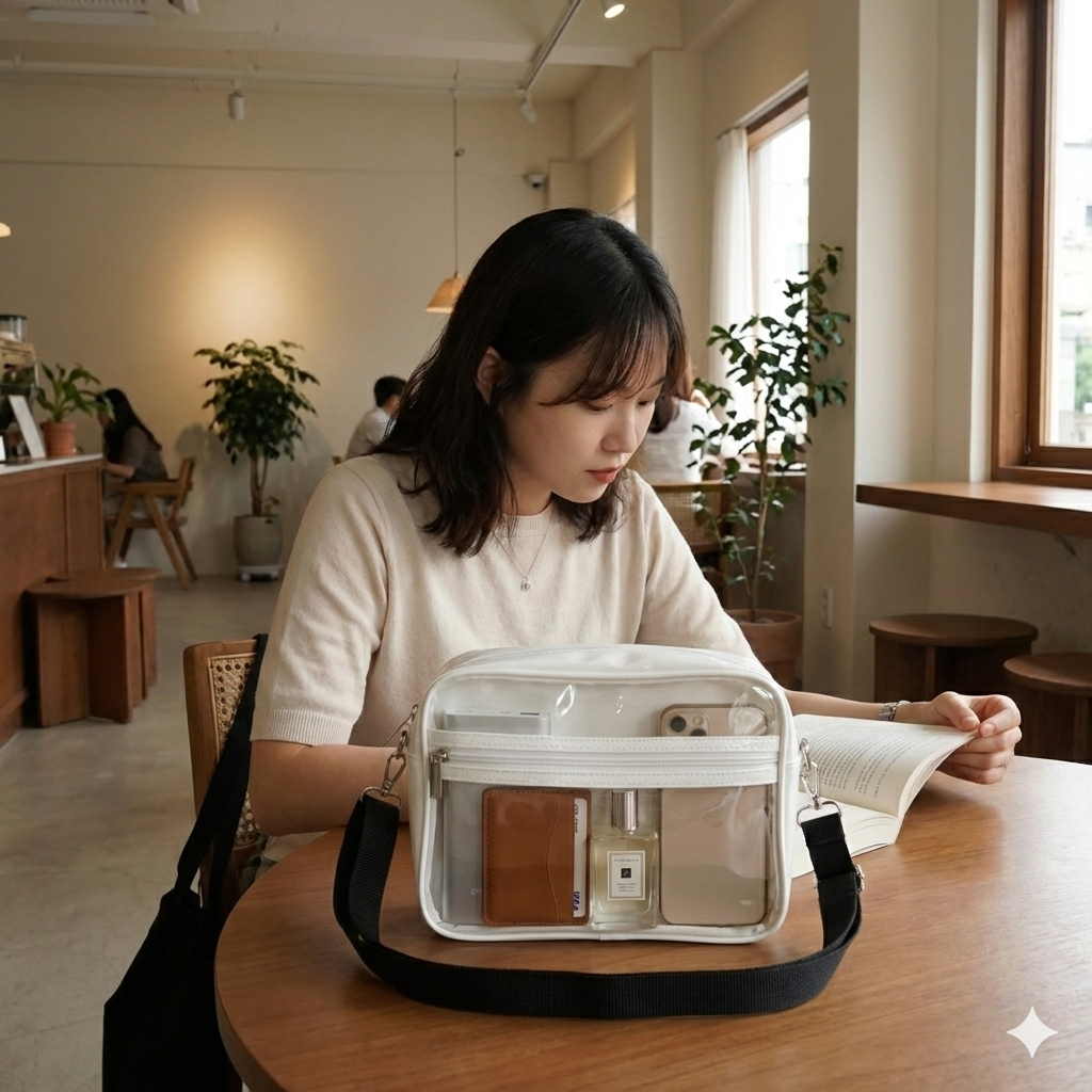 Tas Konser PVC Tas Selempang Mika PVC Wanita Tas konser Slingbag Mika Transparan