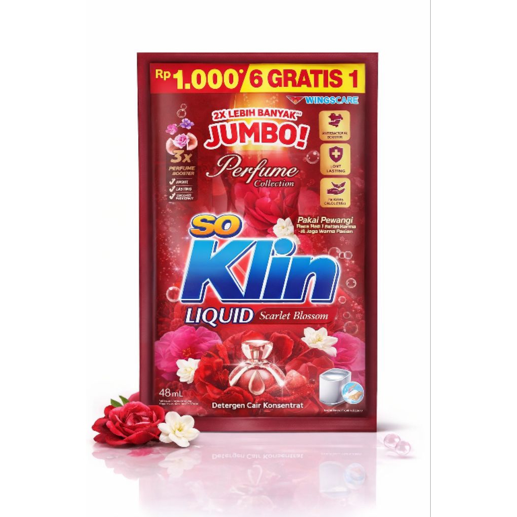 14 SACHET SOKLIN CAIR JUMBO LIQUID 1000 RENCENG