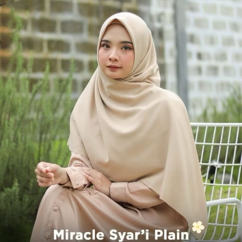 Hijab Segi Empat Voal Premium Syari Polos Laser Cut ukuran 130x 130 / Kerudung Jumbo Syari