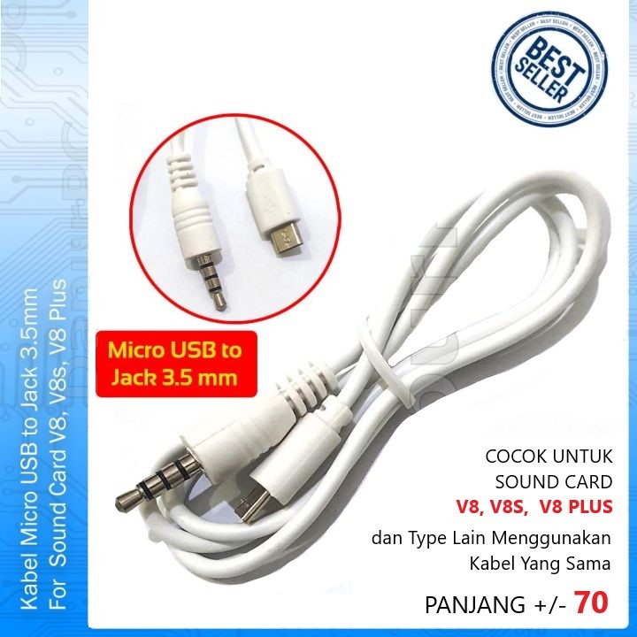 Kabel Micro Usb To Jack Aux 3.5mm Kabel Soundcard V8 V8s V8 Plus Kabel Micro To Aux Jek 3.5mm Sound 