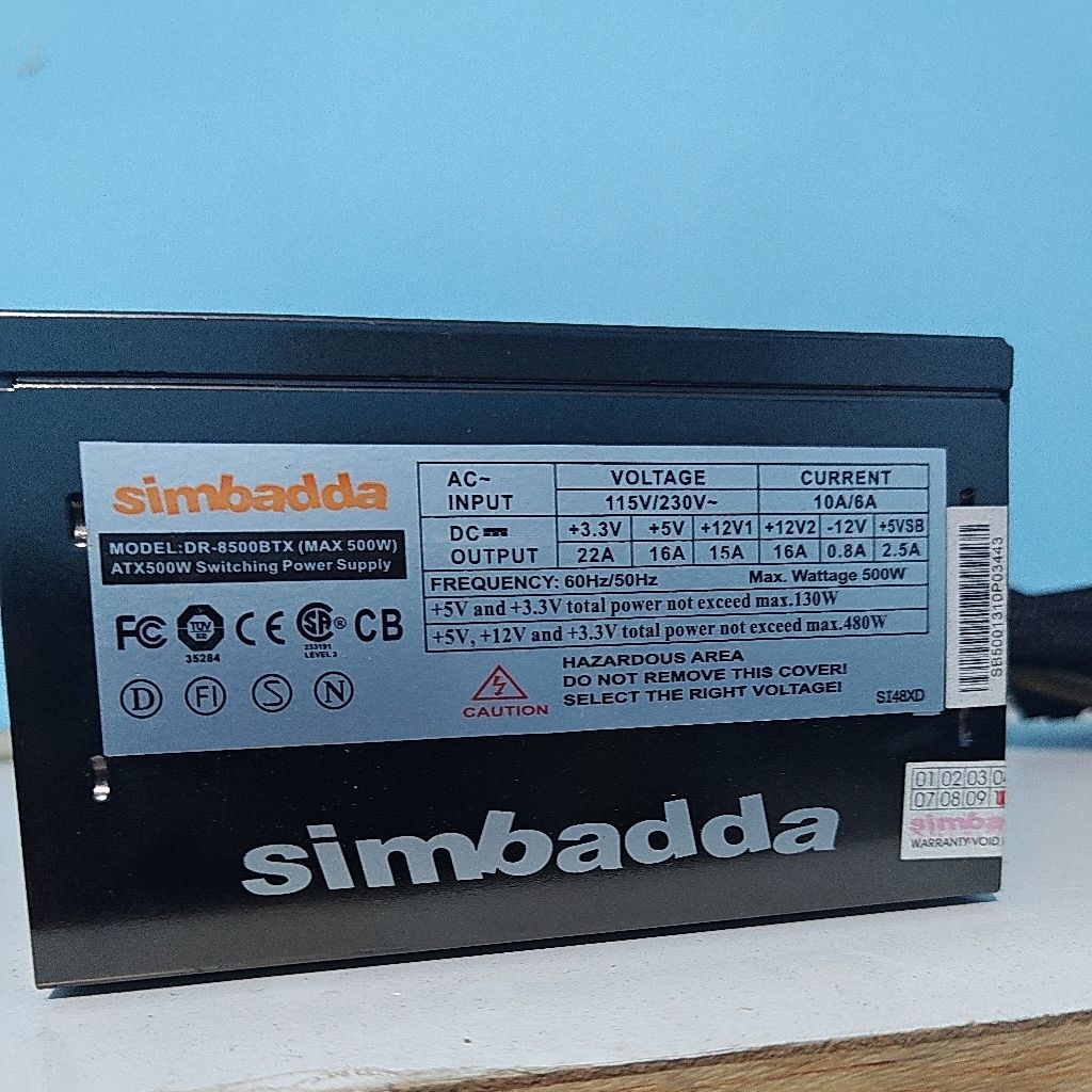 Power Supply PSU Pc 500watt pure