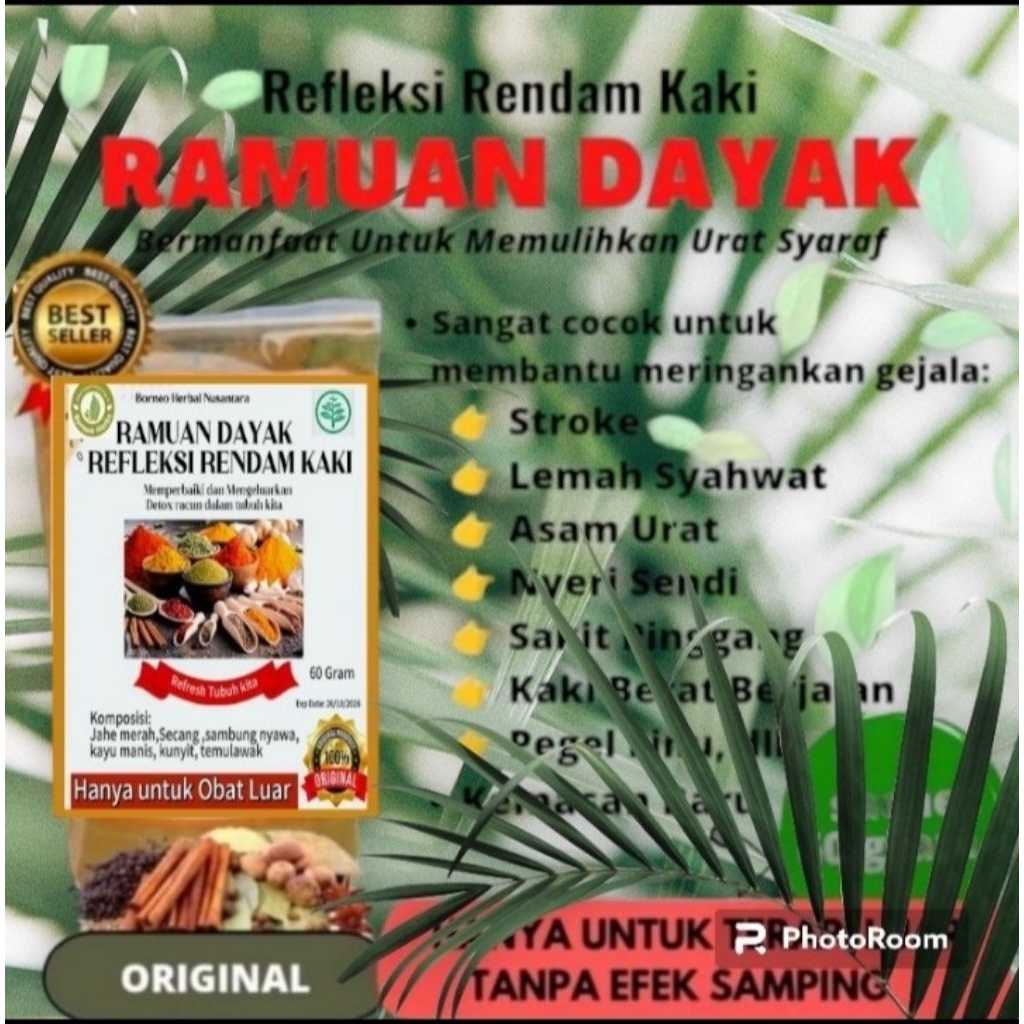 Bubuk rendam kaki / Ramuan Dayak Herbal Rendam Kaki