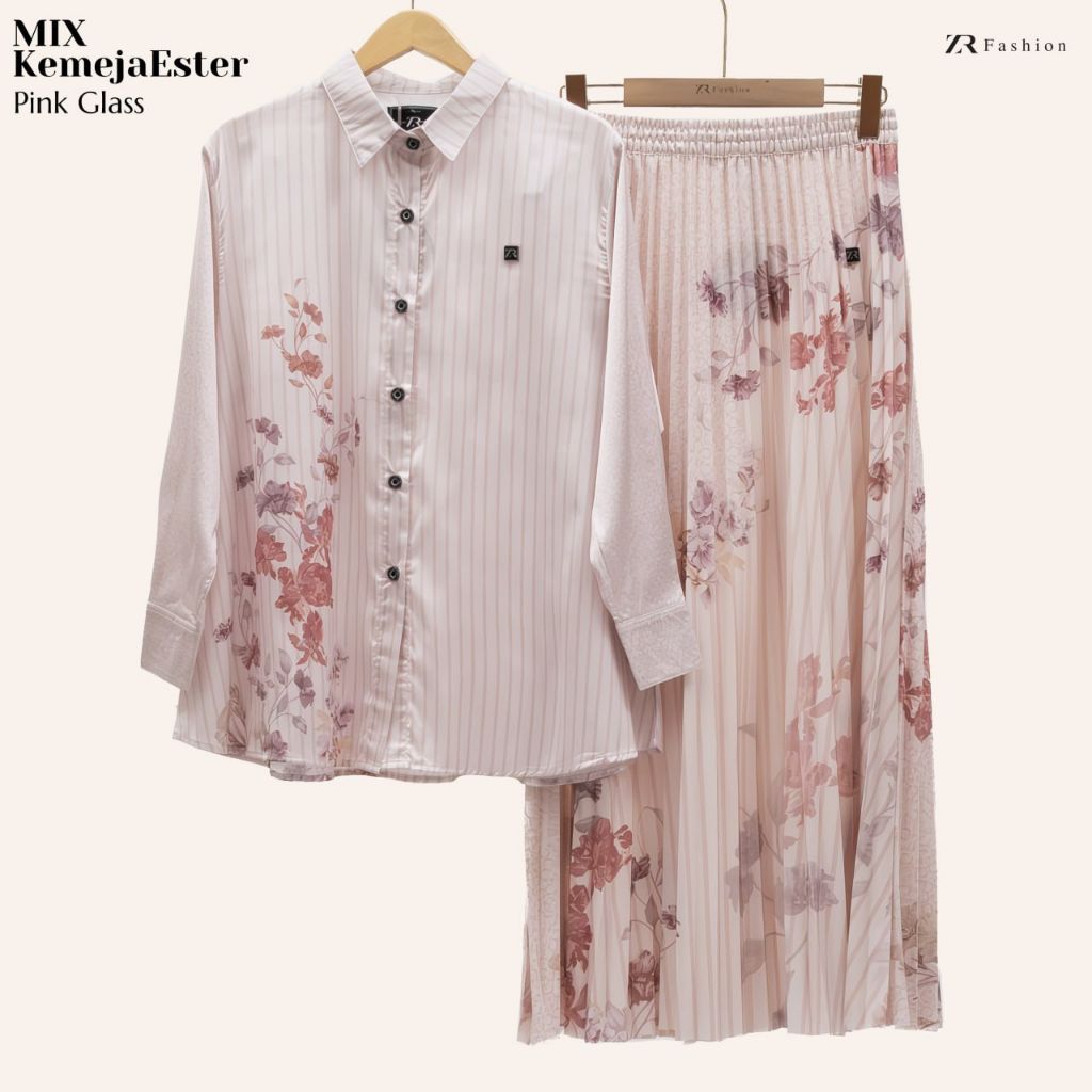 ZR Fashion/Setelan Ester Mix/Setelan Plisket