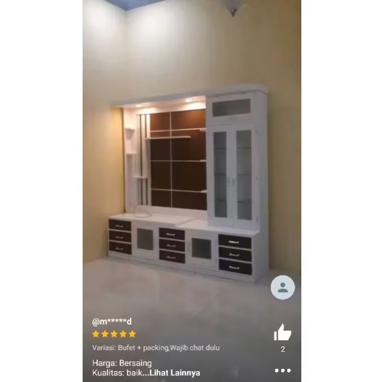 Partisi ruangan / bufet kayu jati minimalis