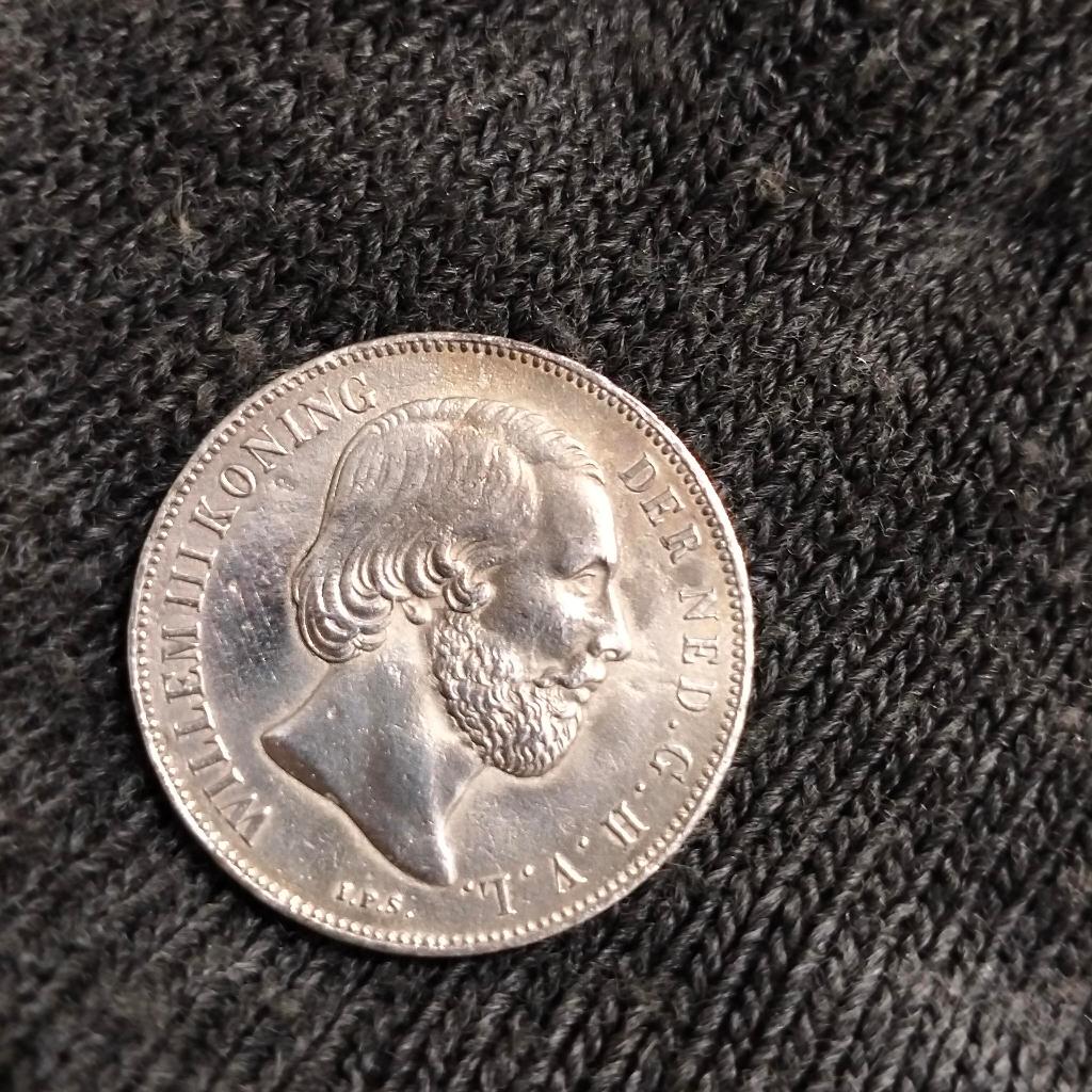 Koin 1 Gulden 1863 Willem Netherlands Indies Grade Istimewa Asli