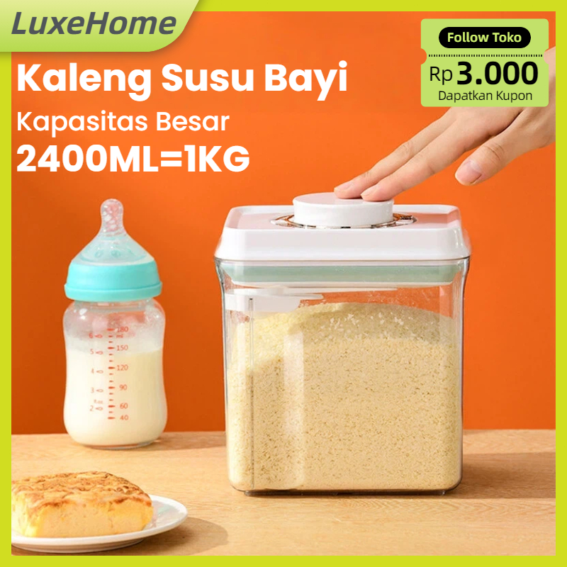 Kotak Susu Bubuk Bayi Serbaguna Container Tempat Wadah Susu Toples Penyimpanan Makanan Kedap Udara M