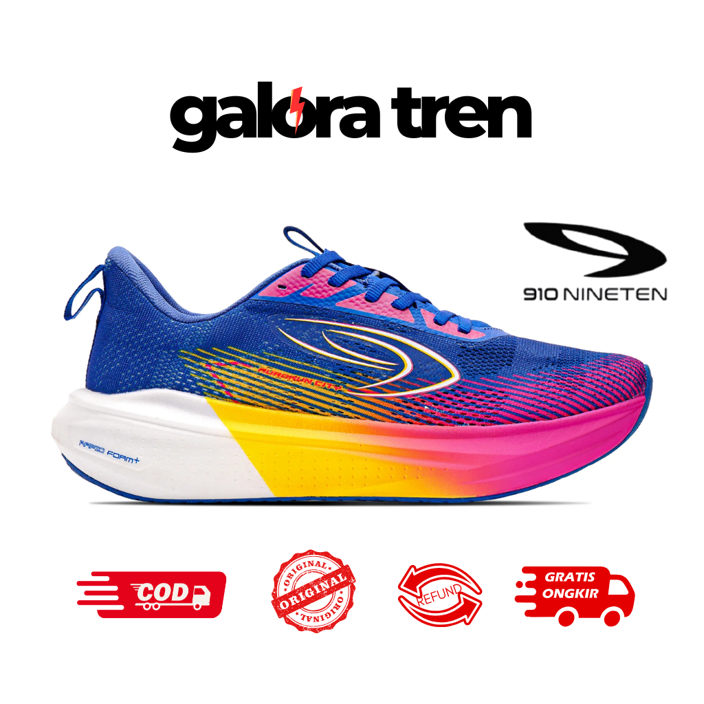 910 Nineten Aurorun City Biru Ungu Jingga - Sepatu Lari 910 Nineten Aurorun City