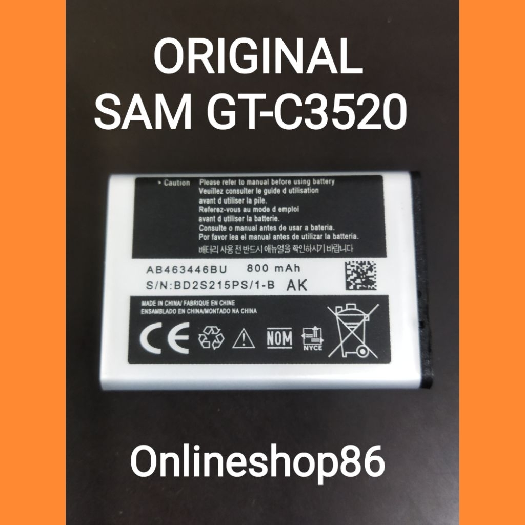 Batre Baterai SAM GT-C3520/C3520/SCH-299/GT-E0168/GT-E1050  Original