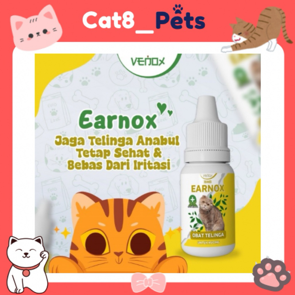 EARNOX tetes telinga kucing - Pembersih telinga mencegah bakteri jamur radang kucing