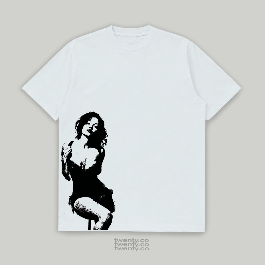 KAOS REGULAR PUTIH GIRLS BAND ROCK ART T SHIRT REGULER 24S KAOS PRIA