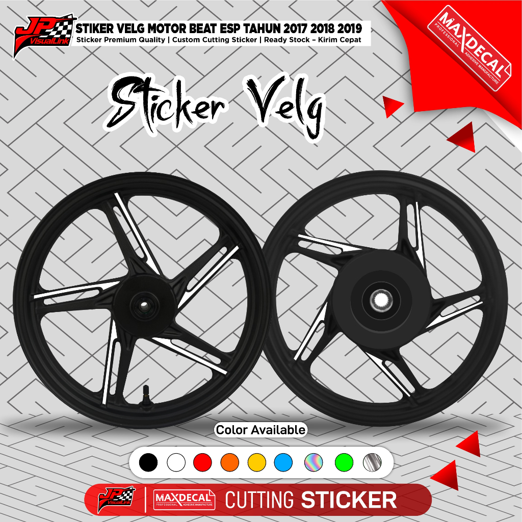 Sticker Velg Ala-Ala X Mode Motor Beat ESP Tahun 2017 2018 2019