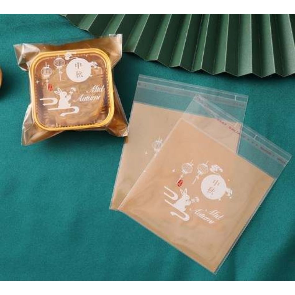 100pcs Plastik Nastar OPP Motif Kelinci Plastik Perekat