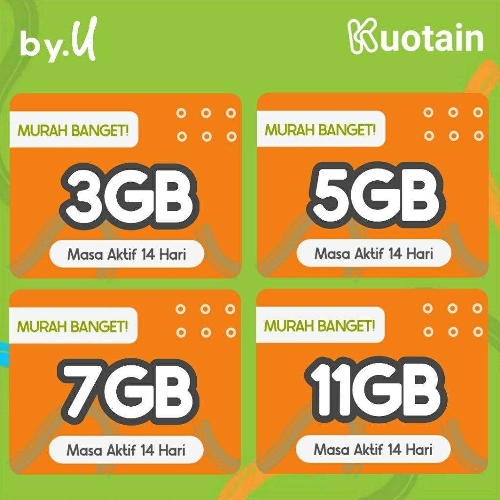 Paket Data BYU Harian/Paket Data BYU 14 Hari/Paket Data BYU Murah