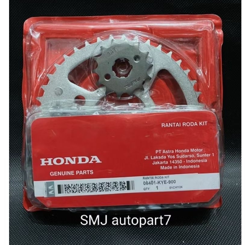 Gear set KYE asli original motor honda megapro mono shock, verza , CB 150R Lama