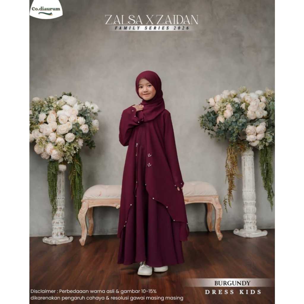 SADA KIDS ABAYA ANAK PEREMPUAN REMAJA MUSLIM TANGGUNG 9-14 TAHUN GAMIS LEBARAN ANAK CERUTY MIX PAYET