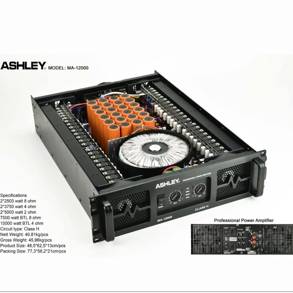 Power Amplifier Class H Ashley MA 12000 Original Ashley