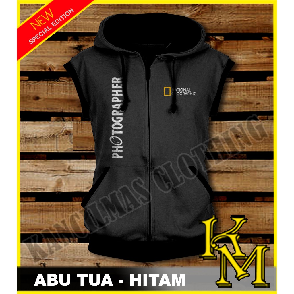 JAKET ROMPI VEST HOODIE ZIPPER NATGEO PHOTOGRAPHER NEW