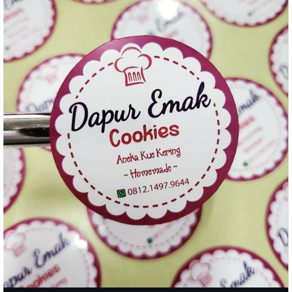stiker label custom bulat stiker makanan ukuran 4cm