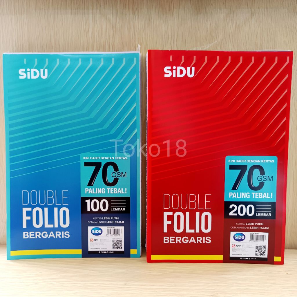 1 Pak Double Folio Bergaris Sidu / Double Folio Bergaris