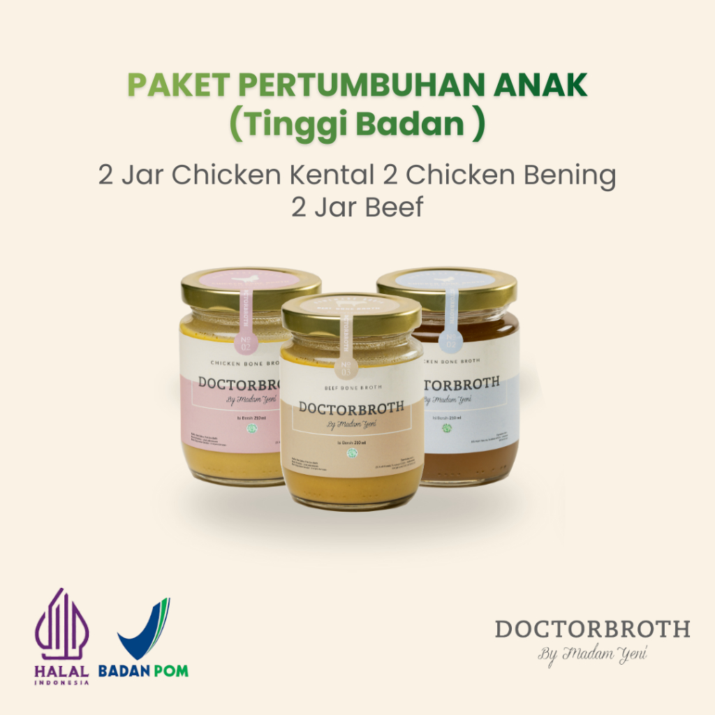 DOCTORBROTH Paket Pertumbuhan Anak (Tinggi Badan) Bone Broth - Kaldu Ayam Kampung - Kaldu Sapi Cair