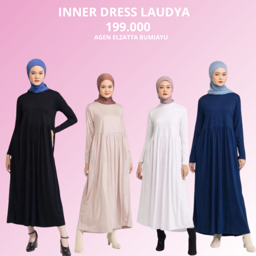 Dauky Inner Dress Laudya daleman wanita Muslimah Polos Adem Bahan Kaos