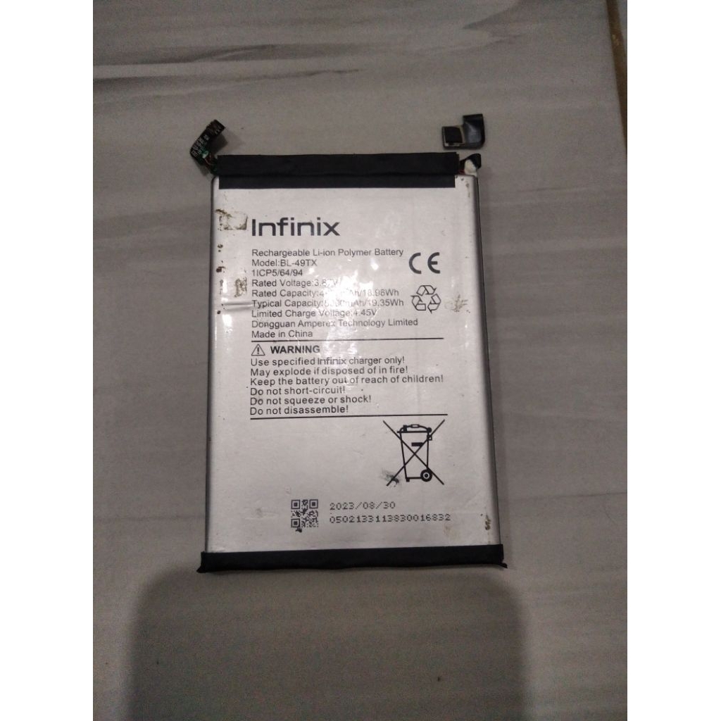 Batre ori bekas hp Infinix note 30 minus