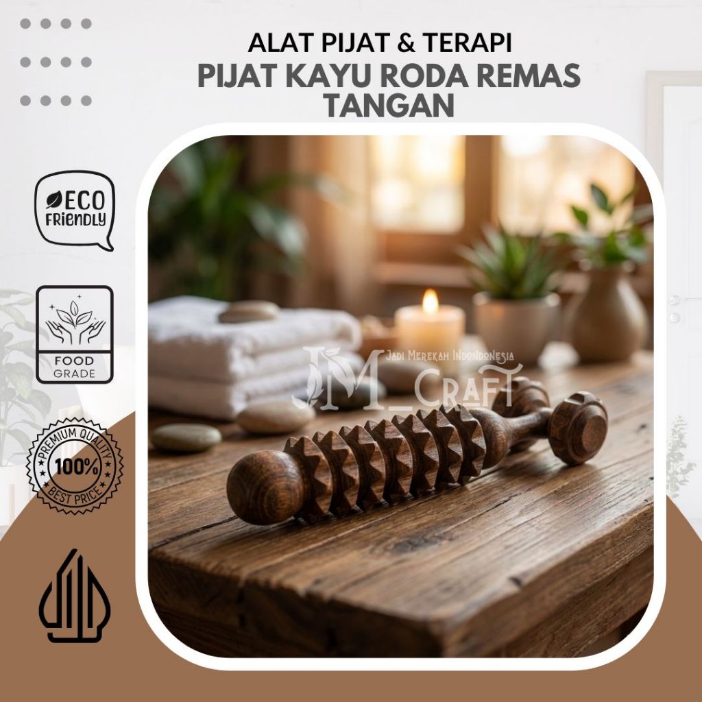 [JM Craft] Alat Pijat & Terapi Roda Remas Tangan Kayu