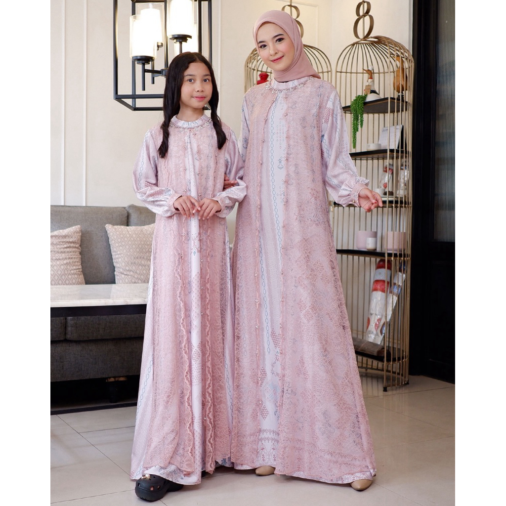 AIRA DRESS COUPLE SET MOM DAN KIDS OLIVIA MJ TERBARU