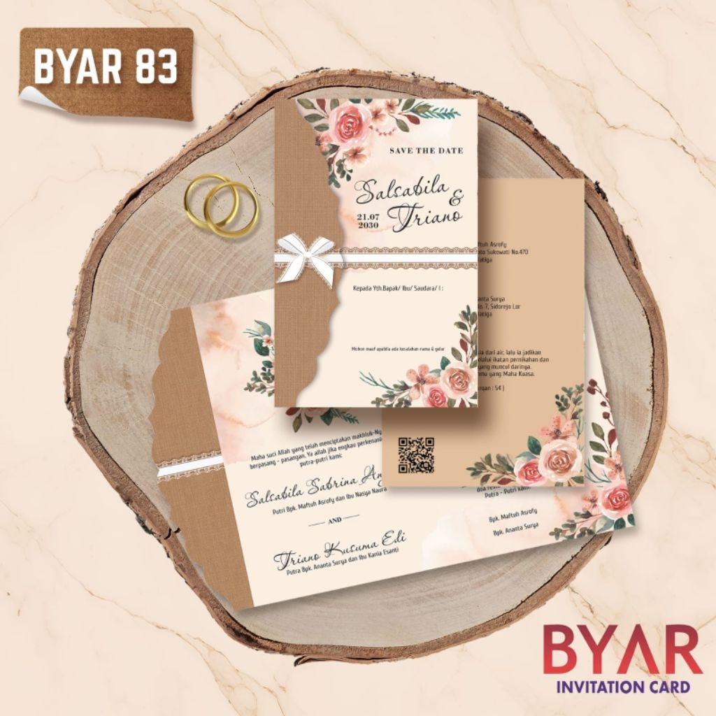 Cetak Undangan Blanko BYAR 83 | Cetak Undangan Blanko Murah | Cetak Undangan Elegan | Cetak Undangan