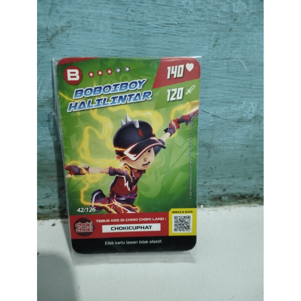 Kartu Choki Choki Land - Boboiboy Halilintar(Original)