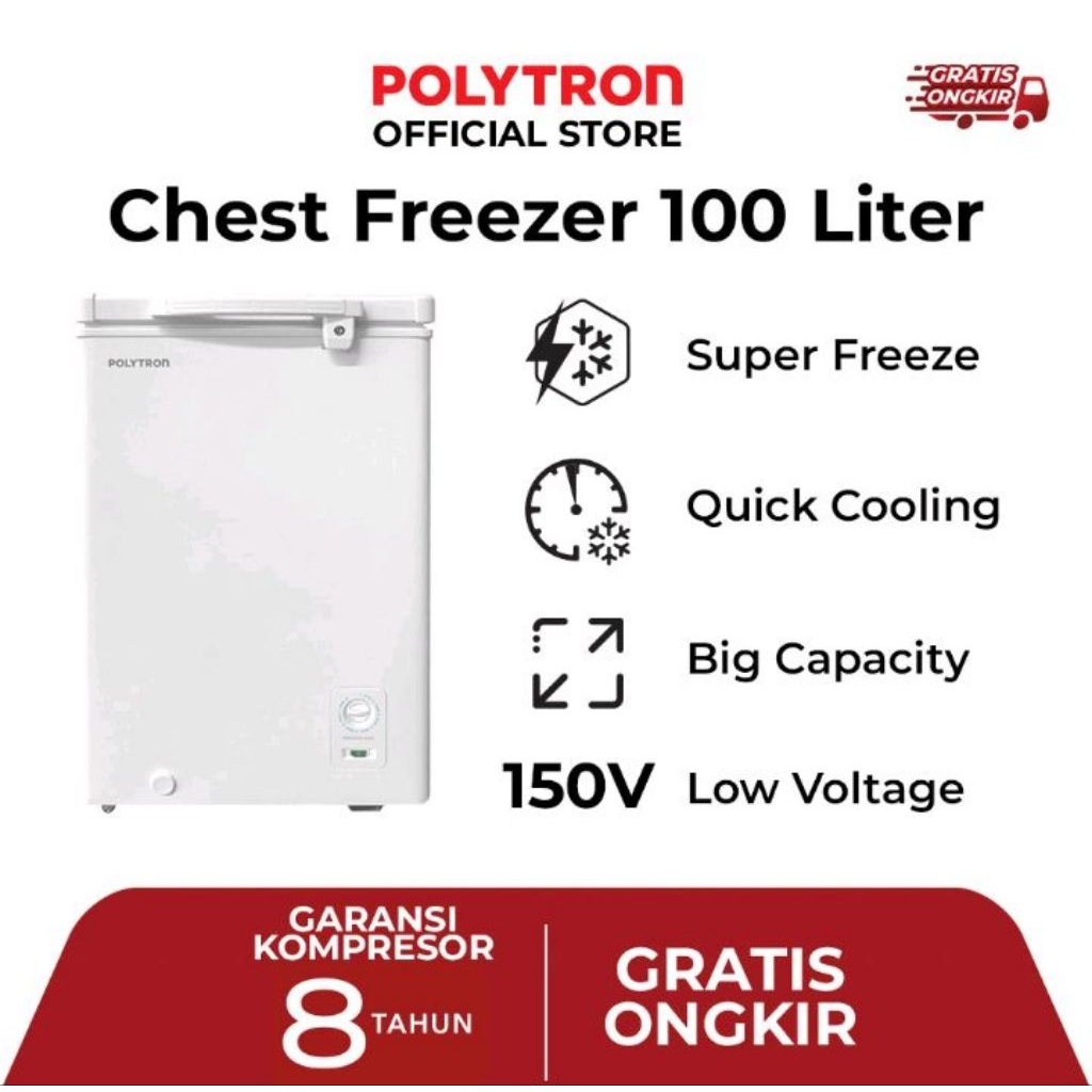 Polytron Chest Freezer 100 Liter PCF 118