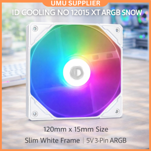(UMU SUPPLIER) ID COOLING NO 12015 XT ARGB SNOW 12CM PWM KIPAS CASING ID-COOLING FAN