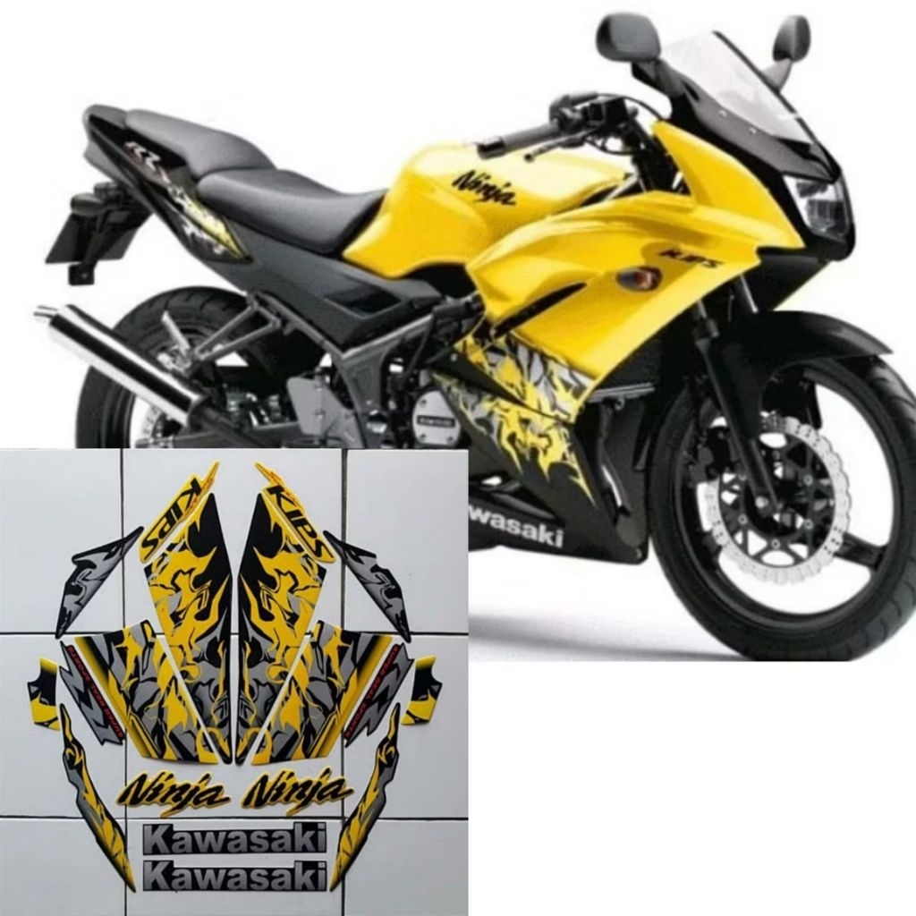 Stiker Striping Lis Body Motor Ninja RR 2013 Kuning