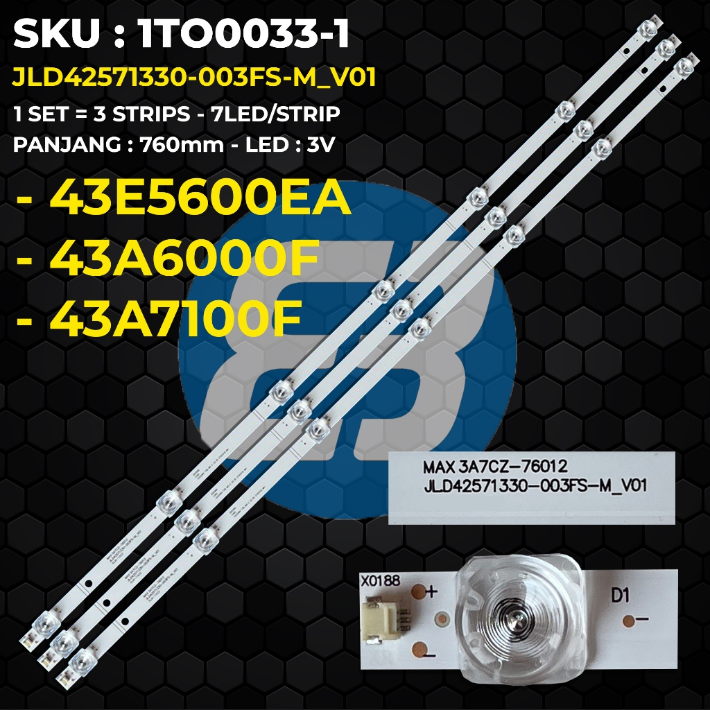 Backlight TV Hisense 43 Inch 43E5600EA 43A6000F 43A7100F 43E5600 43A6000 43A7100