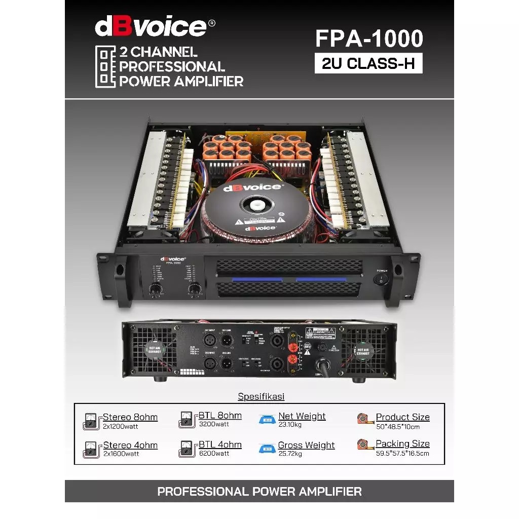 POWER DBVOICE FPA 1000 CLASS H 1200Watt / Power Db voice FPA 1000 1200watt class H / Power Dbvoice f