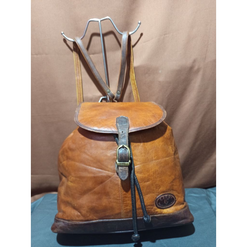 Tas Ransel Serut  Vintage Landy Kulit Asli(Landy Backpak)