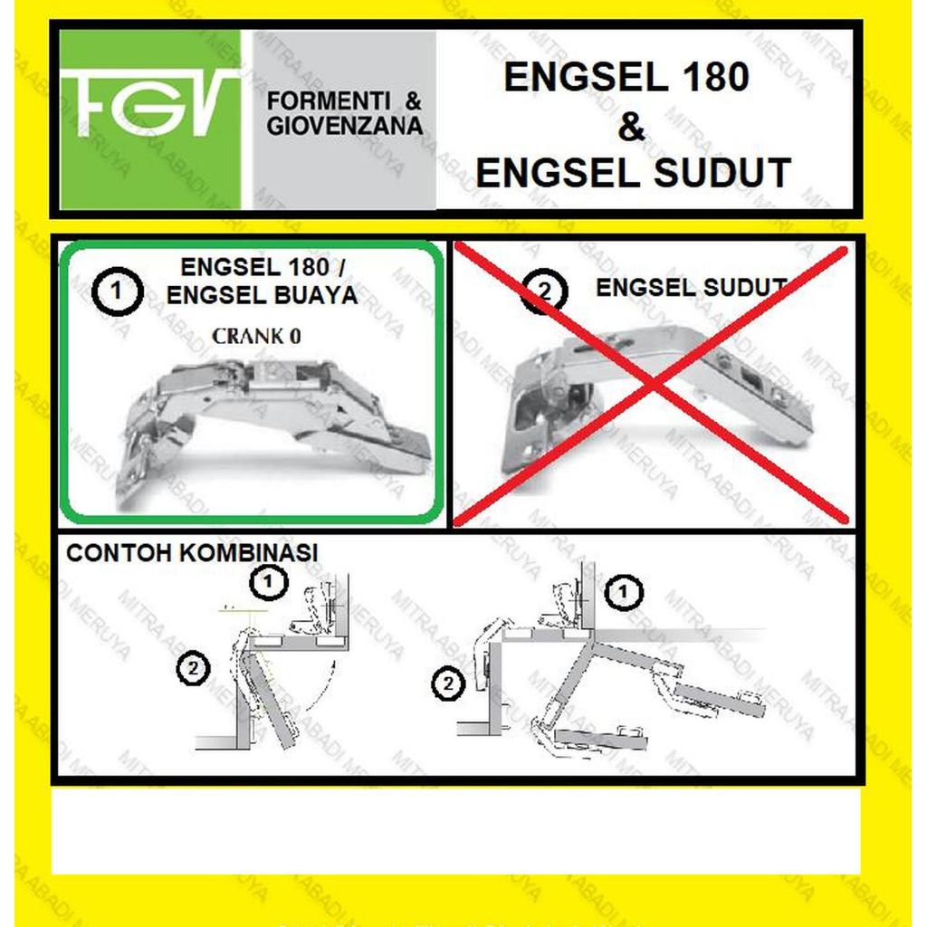 Engsel Sendok FGV 180 Derajat Soft Close Engsel 180