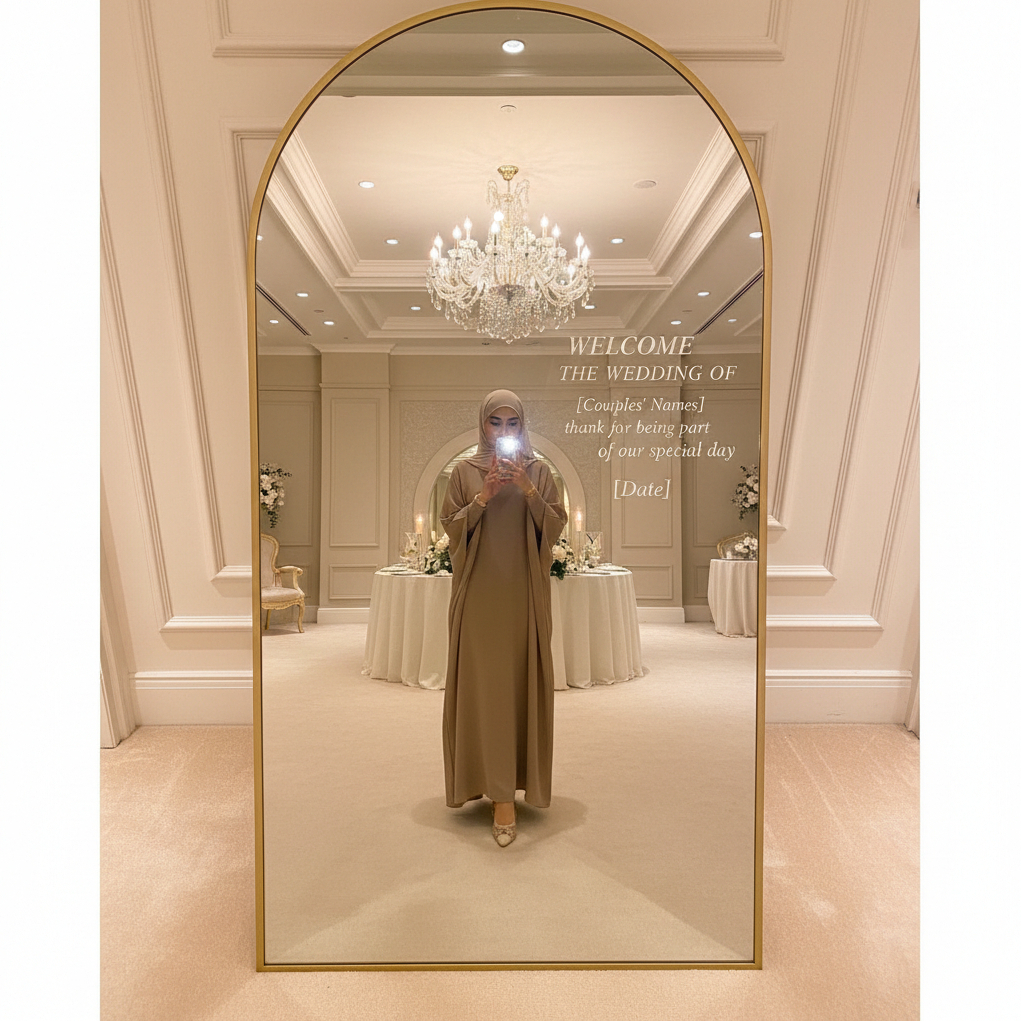 standing mirror wedding sign 40 X 153CM / Welcome Sign Wedding Mirror Arch  / Wedding Signage Aesthe