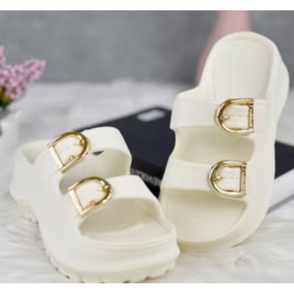 sandal karet Eva jelly wedges sandal wanita sandal selop trendy