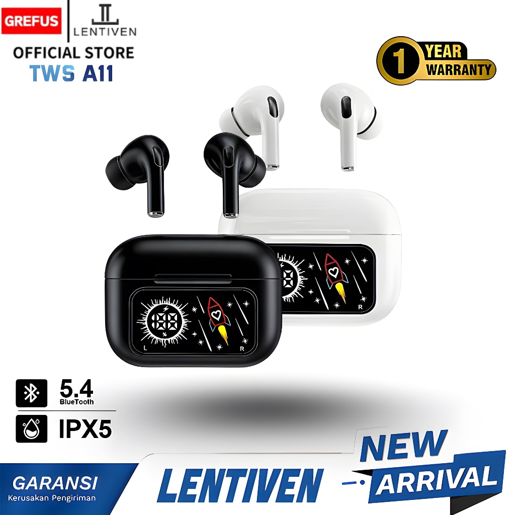 TWS Earphone Bluetooth V5.4 Smart Screen Active Noise Reduction ANC ENC A99