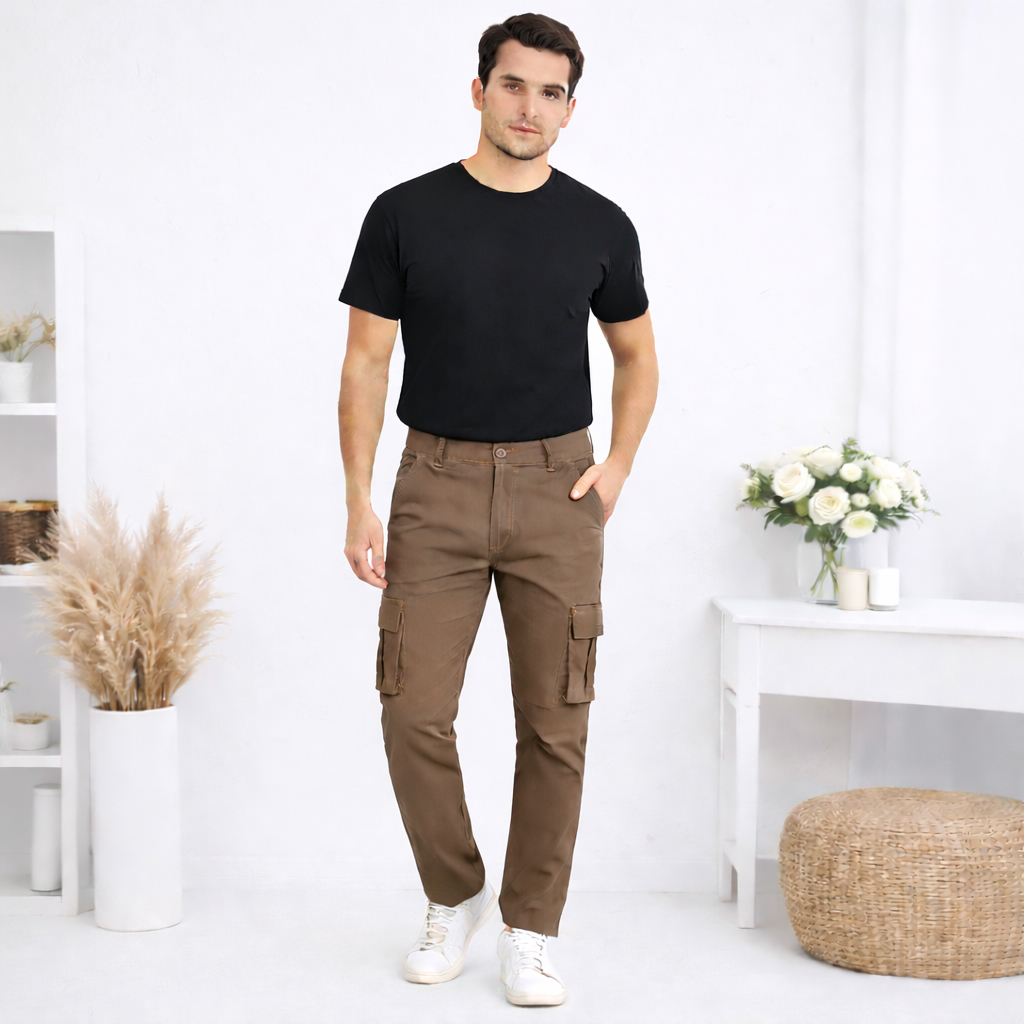 Celana Panjang Cargo Kanvas Pria POGGINO