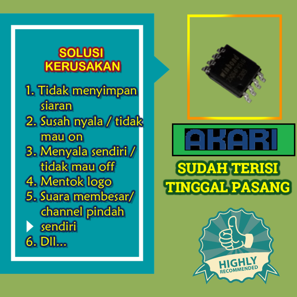 Firmware Akari LE-23B88S LE23B88S 23B88 IC memory bios