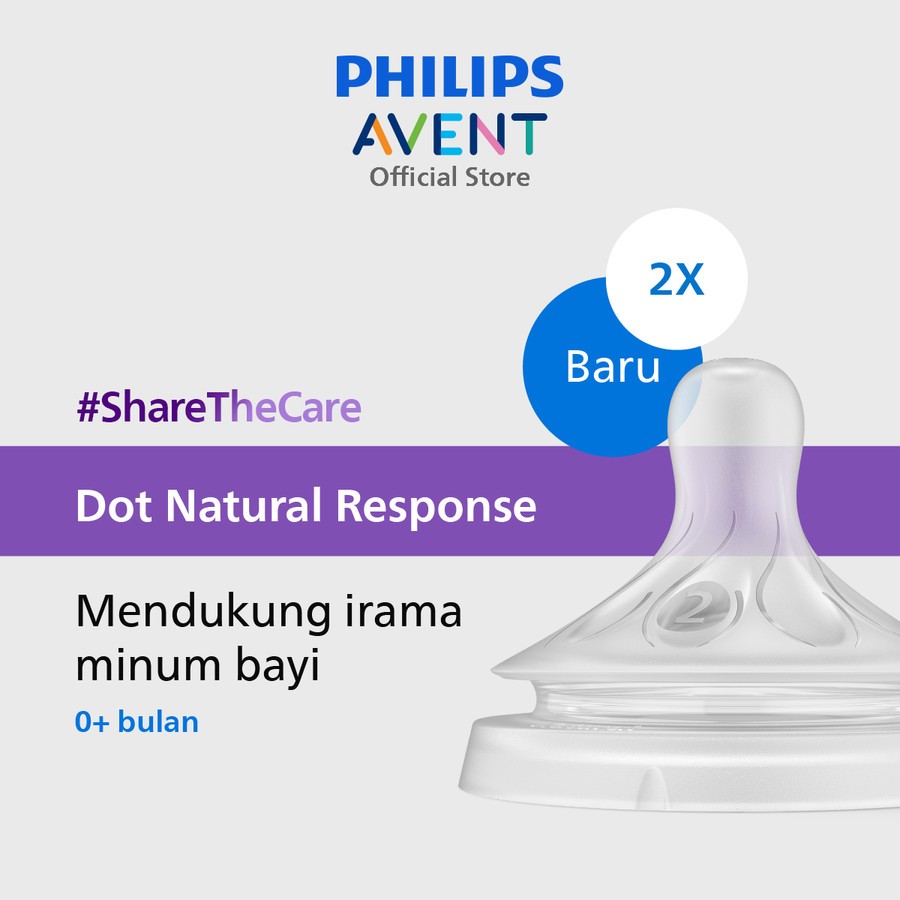 Philips Avent Teat Nipple Natural PhilipsAvent / Dot Botol Susu Isi 2pcs / Karet Dot / Karet Botol S