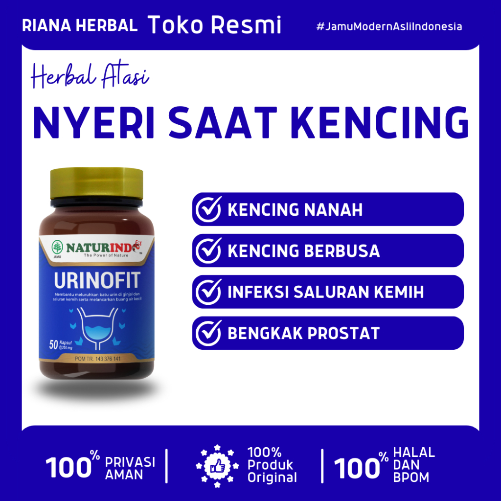 URINOFIT Obat Herbal Nyeri Saat Kencing Batu Ginjal Infeksi Saluran Kemih Kencing Berbusa