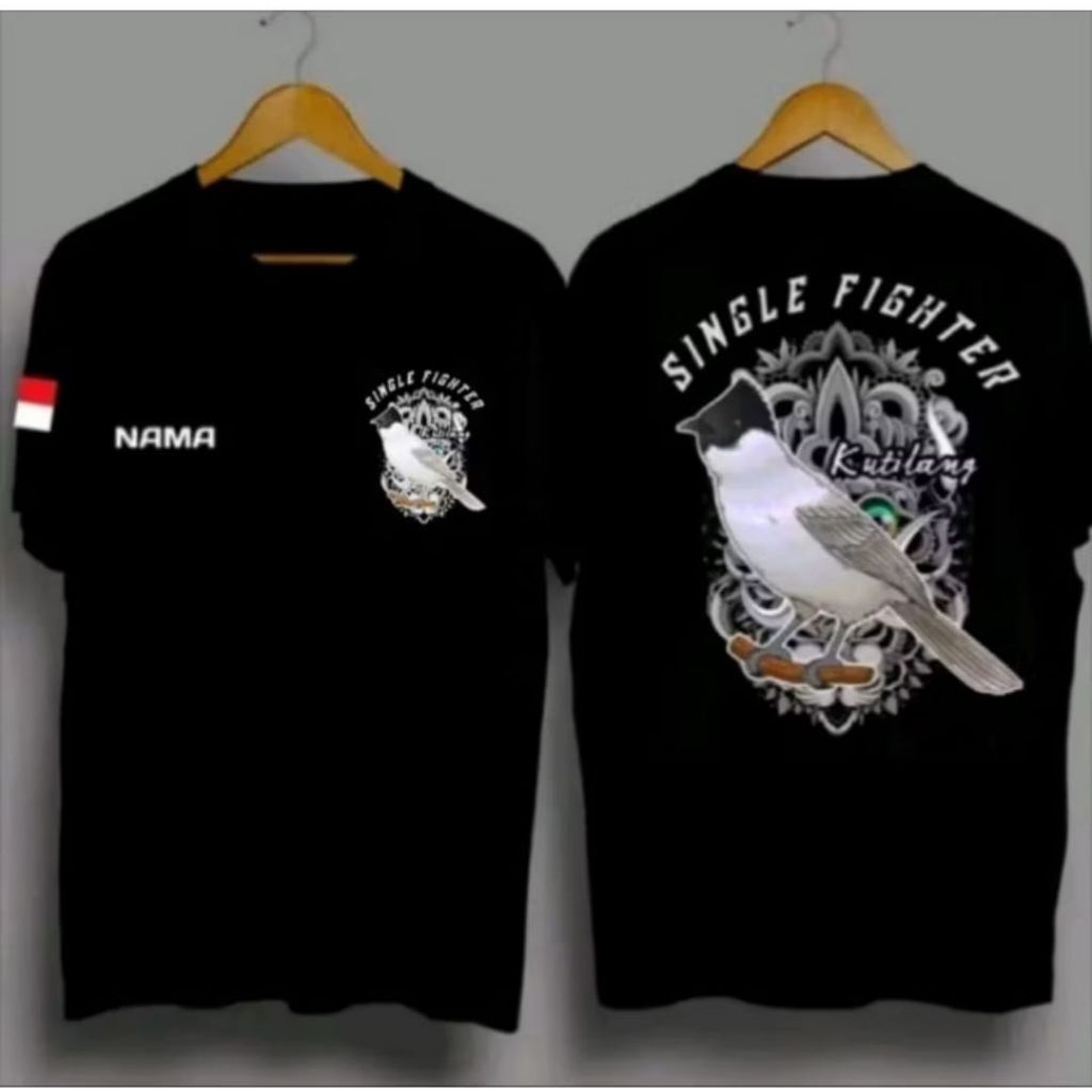 KAOS KUTILANG SINGLE FIGHTER FREE NAMA CORAK ABU PUTIH