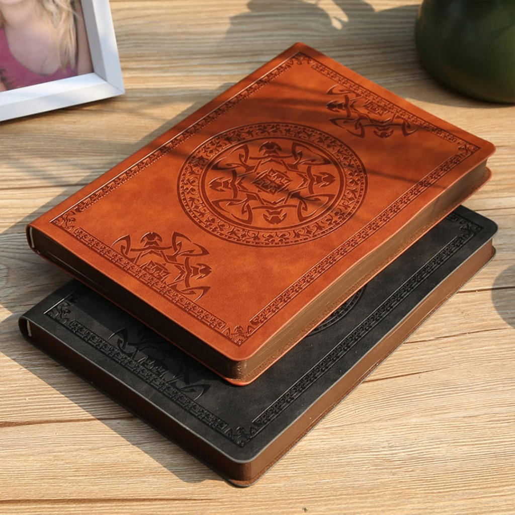 Buku Catatan Jurnal Mini Bahan Premium Notebook Leather Cover Vintage Pattern A6 144 Halaman
