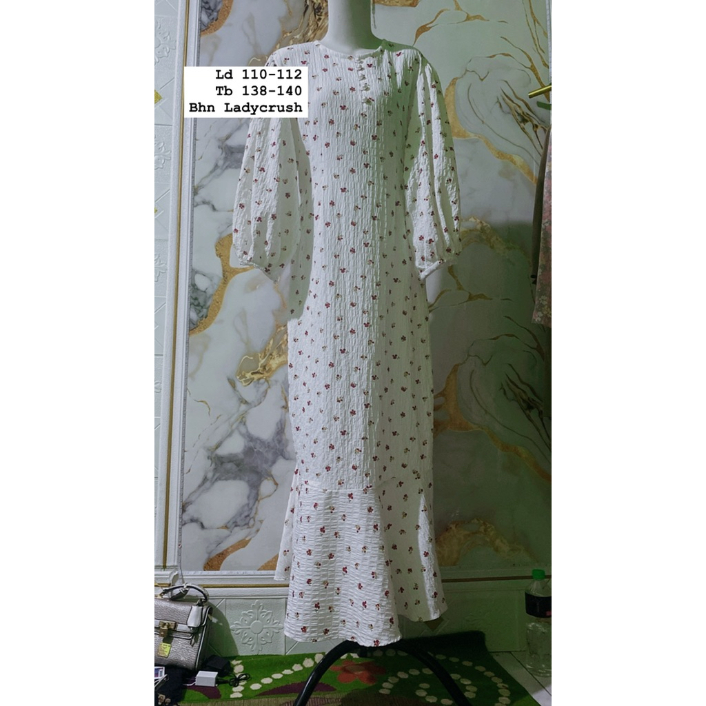 PL NEW Gamis Mewah Warna Putih model Duyung