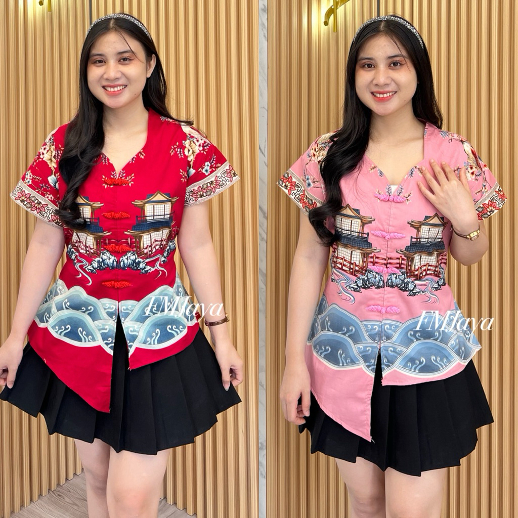 ATASAN BATIK IMLEK WANITA 1138 || ATASAN BATIK CHONGSAM || BLOUSE BATIK CHINESE || ATASAN BATIK EDIS